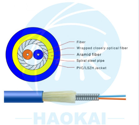 Cable óptico de interior con chaleco ignífugo Cable de fibra óptica blindado GJSJV
