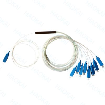 1X2 Mini Fibra PLC Splitter PBT acoplador con conector SC / APC