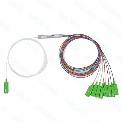 FTTH 1x4 1x8 Fibra PLC Splitter Mini tubo de acero con conector SC APC