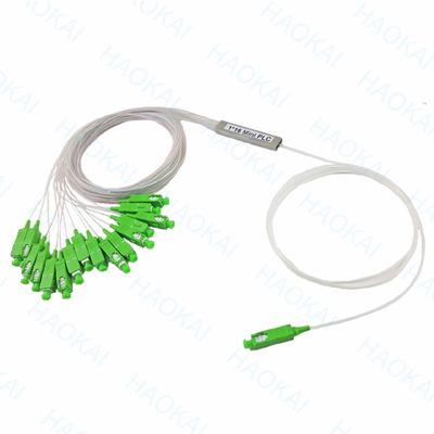 FTTH 1x4 1x8 Fibra PLC Splitter Mini tubo de acero con conector SC APC