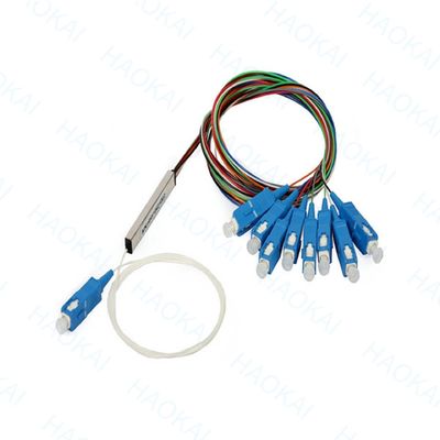 FTTH 1x4 1x8 Fibra PLC Splitter Mini tubo de acero con conector SC APC