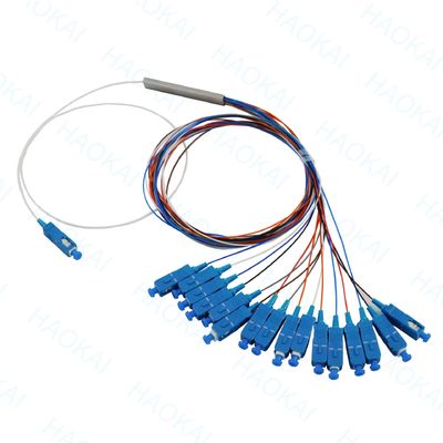 FTTH Mini Tube de acero divisor de fibra óptica 1x16 divisor de PLC con conector SC UPC