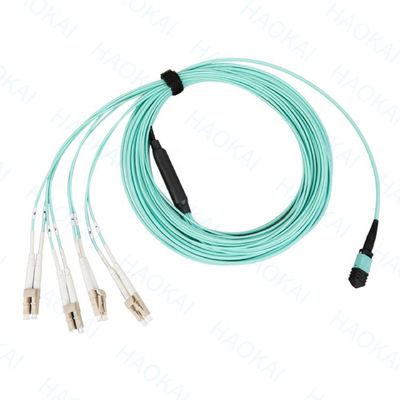 Breakout de modo único de fibra óptica 12 núcleos de doble OS2
