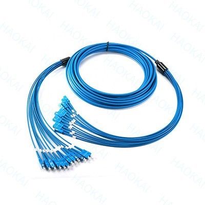12 núcleo blindado de fibra óptica de parche de cable SC-SC rama de cable impermeable OM3