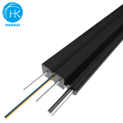 Cable FTTH de fibra óptica aérea de 2 núcleos Cable de fibra óptica de caída exterior con color negro LSZH