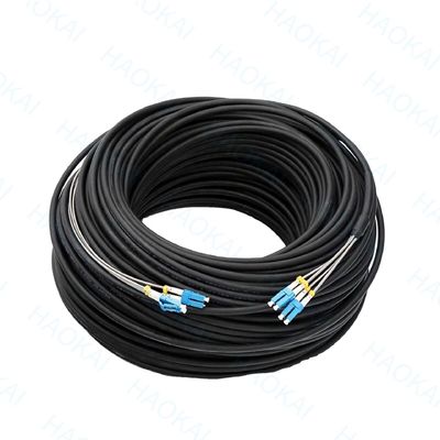 Conector de cable de parche FTTH para exteriores de 2 núcleos de alambre de acero de caída de fibra óptica 2SC-2SC