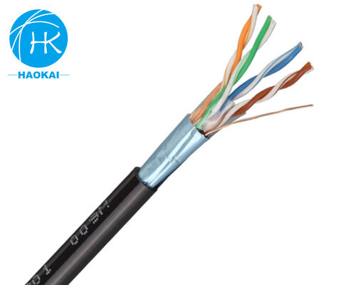 UTP CAT5E Cable LAN exterior aislamiento sólido de HDPE con mensajero