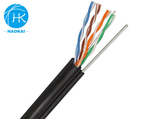 UTP CAT5E Cable LAN exterior aislamiento sólido de HDPE con mensajero