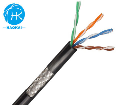 UTP CAT5E Cable LAN exterior aislamiento sólido de HDPE con mensajero