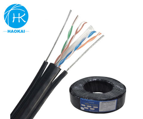 UTP CAT5E Cable LAN exterior aislamiento sólido de HDPE con mensajero