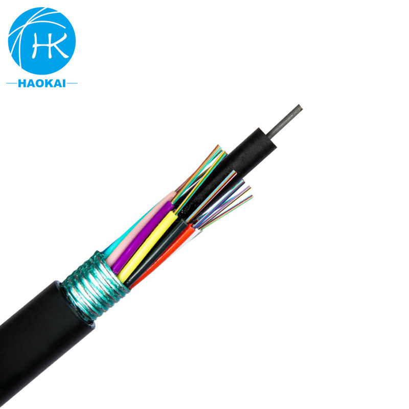 Cable de fibra de acero exterior GYTS con un solo alambre de acero reforzado en el centro a prueba de agua