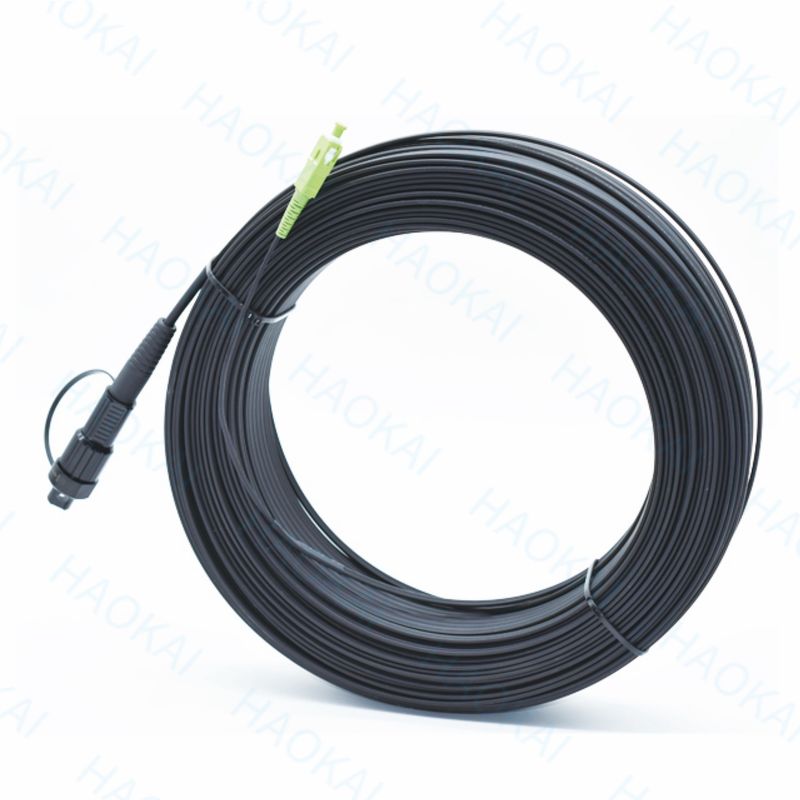 SC APC FTTA Cables de fibra óptica 5.0mm G657A2 LSZH 5M Cordón de parche negro