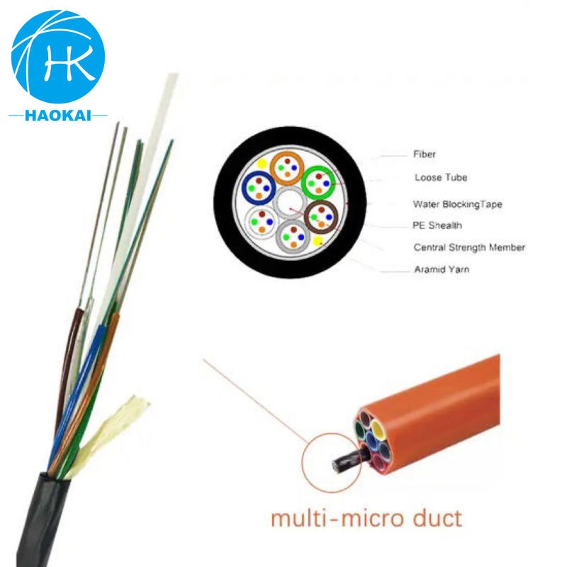 Instalación subterránea de cables de fibra óptica de micro núcleo con soplado de aire