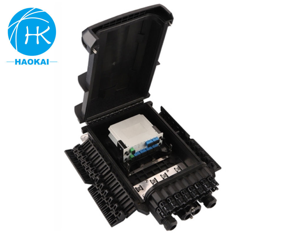 Caja de distribución de FTTH montada en poste de pared exterior con PLC splitter